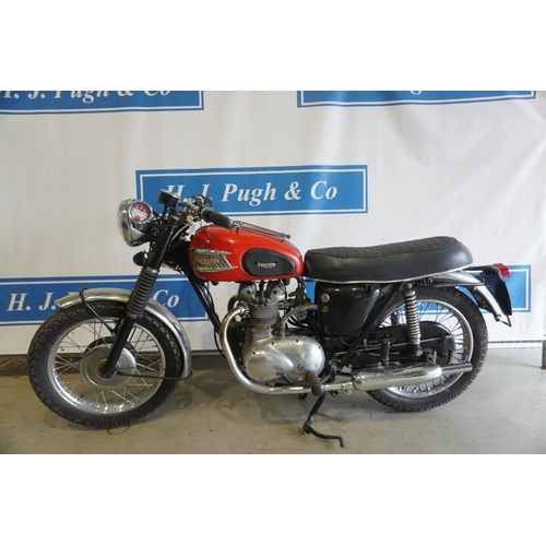 428 - Triumph Tiger 90 motorcycle. 350cc. 1963. Runs. Frame no. H30068. Engine no. T90-H30068. Reg. BHW 19... 