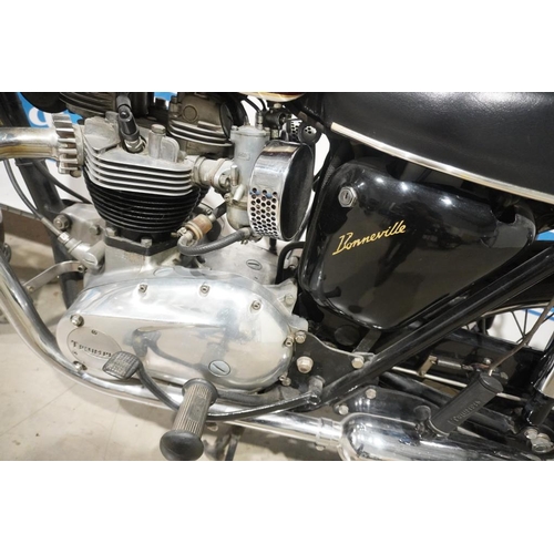 429 - Triumph Bonneville 650cc motorcycle. 1967. In maroon and white. Matching engine and frame no. DU-608... 