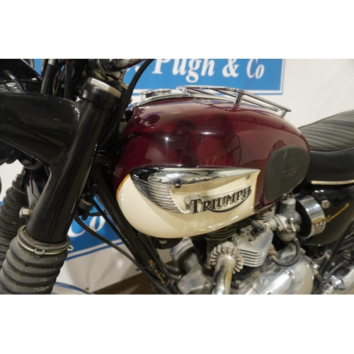 429 - Triumph Bonneville 650cc motorcycle. 1967. In maroon and white. Matching engine and frame no. DU-608... 