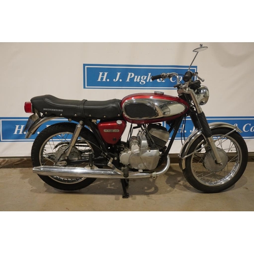 434 - Bridgestone 350GTR motorcycle. 1969. Frame no. 21V04255. Engine no. NA10 4354. c/w old MOT papers. R... 