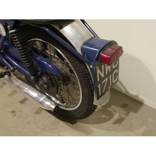 436 - Greeves 324cc motorcycle. 1965. Frame no. 32DCX107. Engine no. 222D1488 c/w spare parts list, spare ... 