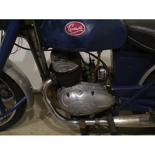 436 - Greeves 324cc motorcycle. 1965. Frame no. 32DCX107. Engine no. 222D1488 c/w spare parts list, spare ... 