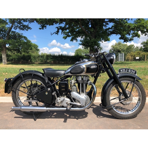 437 - Ariel NG motorcycle. 1950. 350cc. Frame no. AB2406. Engine no. A6135. Good engine compression. This ... 