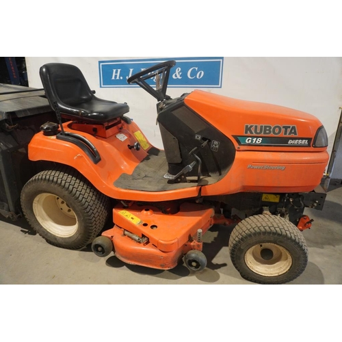 217 - Kubota G18 diesel ride on mower. Power steering. Starts and runs