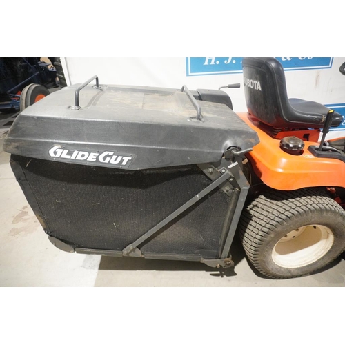 217 - Kubota G18 diesel ride on mower. Power steering. Starts and runs