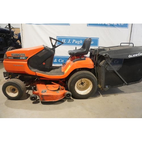 217 - Kubota G18 diesel ride on mower. Power steering. Starts and runs