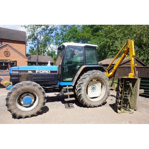 246 - Ford 7840 tractor. In regular use off local farm. Believed 11,000hrs. GWO. (Not including hedge trim... 