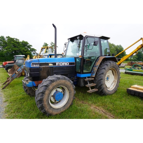 246 - Ford 7840 tractor. In regular use off local farm. Believed 11,000hrs. GWO. (Not including hedge trim... 