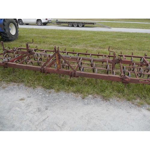 274 - 16Ft Folding wing spring tine cultivator +VAT