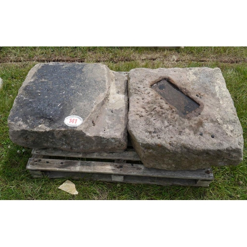 141 - 2 Square of sandstone lumps +VAT