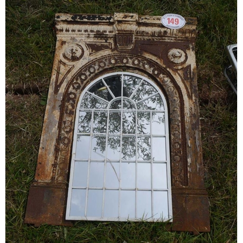 149 - Cast iron fire surround & mirror