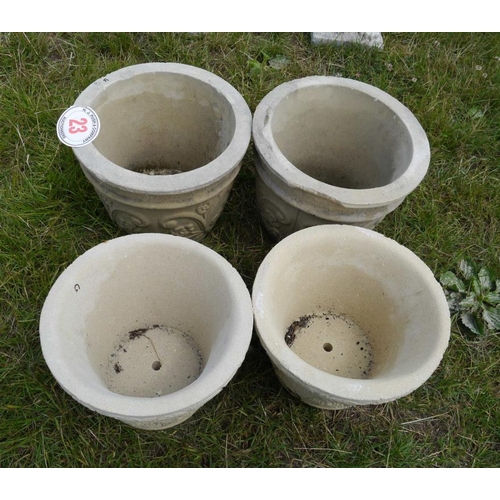 23 - Concrete planters x 4