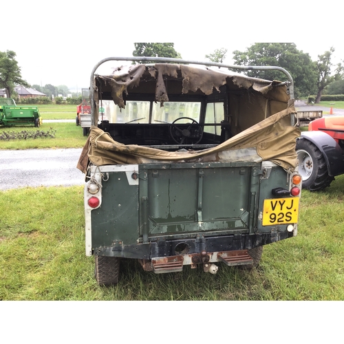 243 - Land Rover Series 90 soft top. Reg. VYJ 92S. No V5