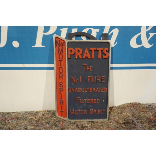 586 - Pratts cast aluminium sign 13x8