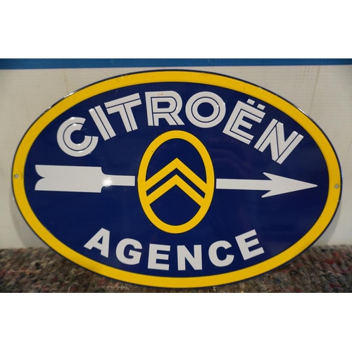 593 - Citroen agence oval tin sign 11x7 1/2