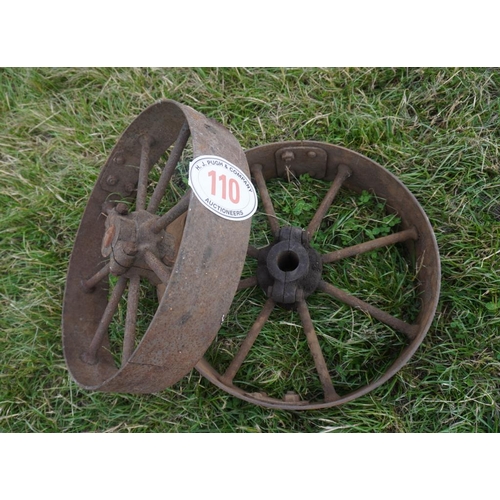 110 - Iron pulley wheels 18