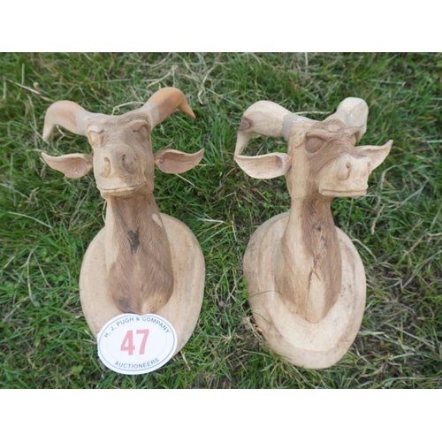 47 - Goat head wall plaques - 2 +VAT