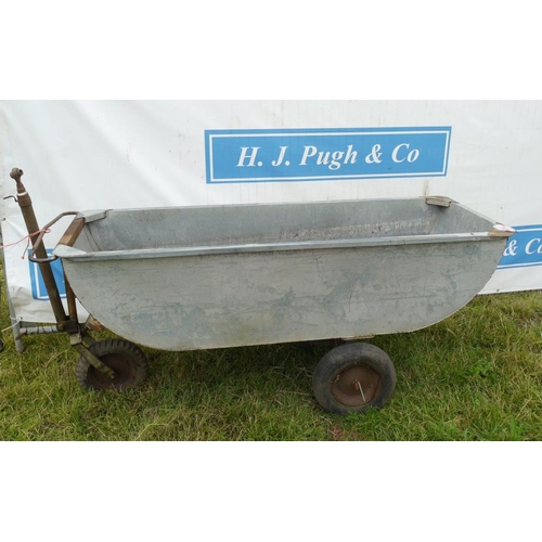 600 - 3 Wheeled galvanised feed trolley