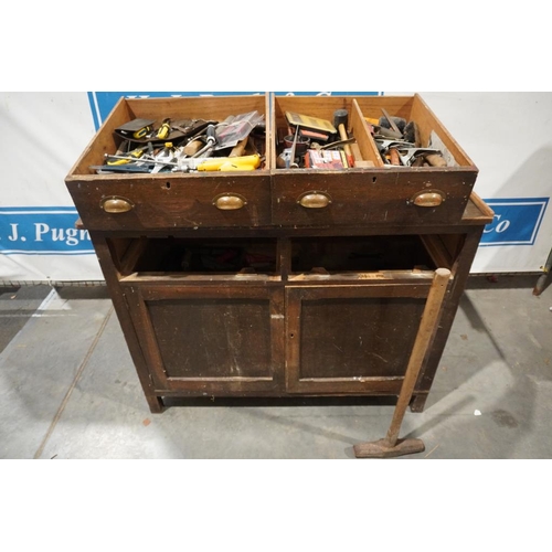 774 - Wooden tool chest full of tools 38x48