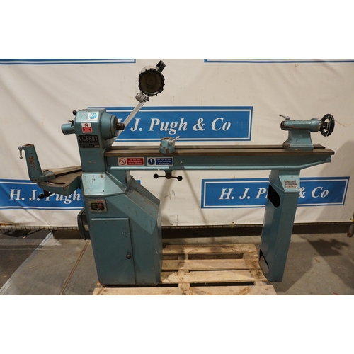 863 - Viceroy TDS-6-WL professional wood working lathe. With bowl turning attachment. 3 Phase