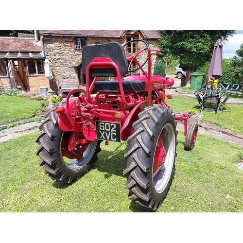 337 - International Farmall cub tractor. 1956. Petrol, runs well. Restored and new tyres fitted. 1956