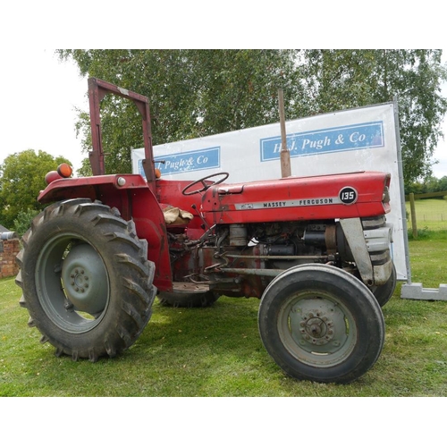 388 - Massey Ferguson 135 tractor SN.135125037. 5329Hrs. Starts and runs well. 2 Owner tractor. V5