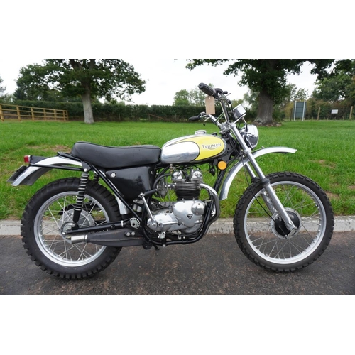 432 - Triumph TR5 Trophy Trial motorcycle. 1972. Rebuilt in 2018, new valve and spring, new rings, alloy r... 