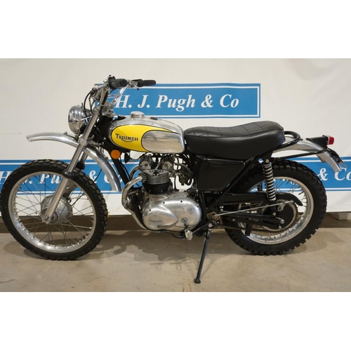 432 - Triumph TR5 Trophy Trial motorcycle. 1972. Rebuilt in 2018, new valve and spring, new rings, alloy r... 