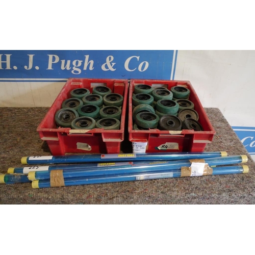 121 - 2 Boxes of wheels and 5 packs of cable access kits +VAT