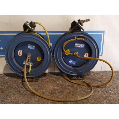 243 - 2 Powercraft hydraulic hose reels and hoses