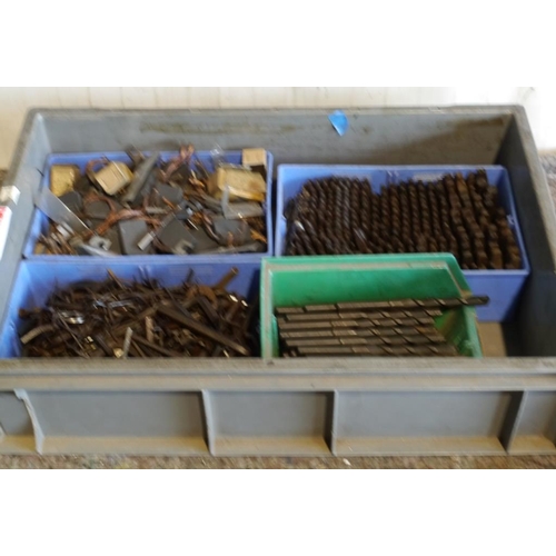 445 - Box of assorted allen keys, masonry drill bits and letter and number stamps +VAT