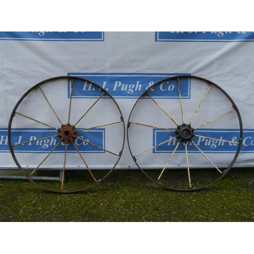 91 - 2 Iron spoke wheels