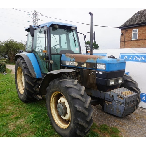 141 - New Holland 834 tractor. Front weights. 3395hrs.runs and drives, Reg. N414 SAD+VAT