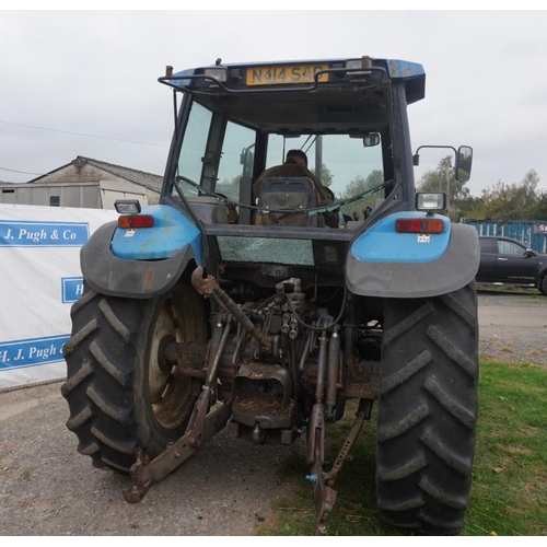 141 - New Holland 834 tractor. Front weights. 3395hrs.runs and drives, Reg. N414 SAD+VAT