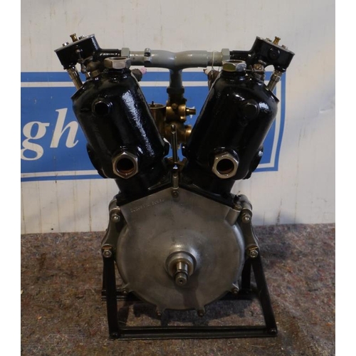 293 - Vintage or veteran M.A.G V twin (swiss) water cooled engine, its a 1100cc engine. Inlet over exhaust... 