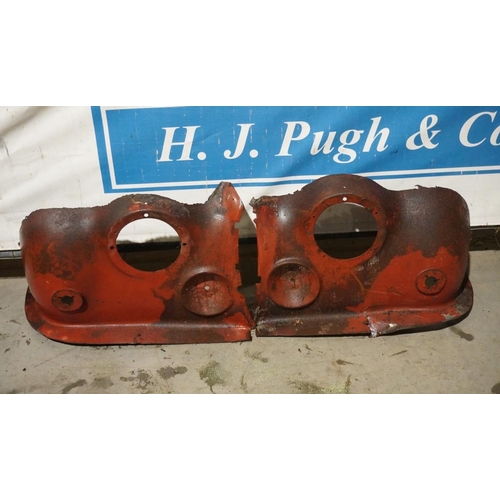 362 - Pair of salvaged Jaguar MkII/Daimler V8 250 front wing nose repair secions