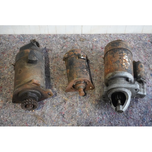 53 - 3 Starter motors including Lucas model C45 H