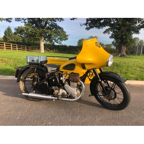 442 - BSA M21 AA Sidecar outfit. 1959. 591CC. The motorcycle comes with a Pye telecommunications box. No k... 