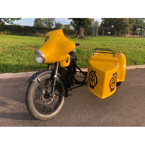 442 - BSA M21 AA Sidecar outfit. 1959. 591CC. The motorcycle comes with a Pye telecommunications box. No k... 