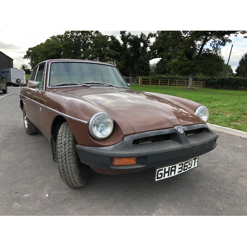 446 - MGB GT 2 door sports car. 1979. 1798cc. Engine turns over. Been stood in storage for many years. Cha... 