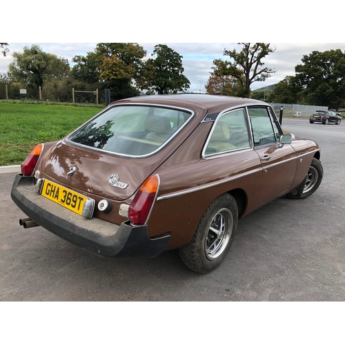 446 - MGB GT 2 door sports car. 1979. 1798cc. Engine turns over. Been stood in storage for many years. Cha... 