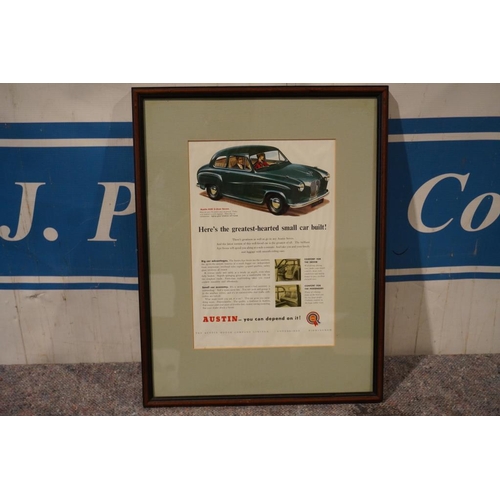 388 - Framed Austin A30 advert