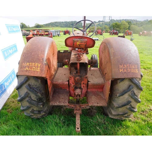 132 - Massey Harris 444 tractor. Original, rear wheel weights, PTO. SN G15F 75374