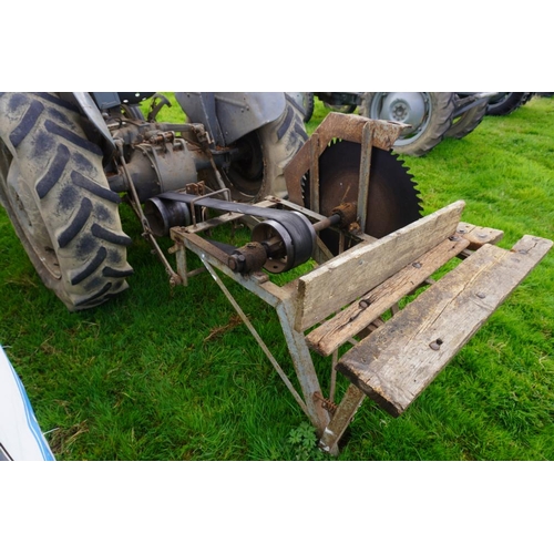 141 - Ferguson TEF diesel tractor. roll bar frame, belt pulley, SN.368425, c/w cordwood saw bench Reg. PDV... 