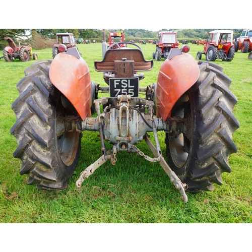 152 - Massey Ferguson 65 Mk1 tractor. Quite original , new rear tyres. SN.Y526538 Reg. FSL 755. Part of V5... 