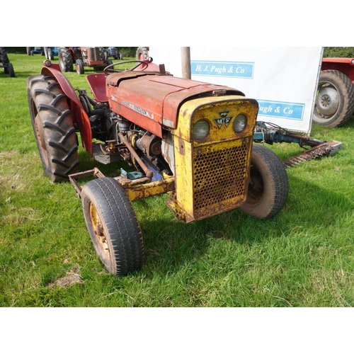 159 - Massey Ferguson 135/part Industrial 30 tractor, mid mounted Twose hedgetrimmer