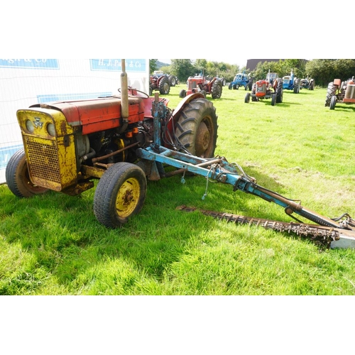 159 - Massey Ferguson 135/part Industrial 30 tractor, mid mounted Twose hedgetrimmer