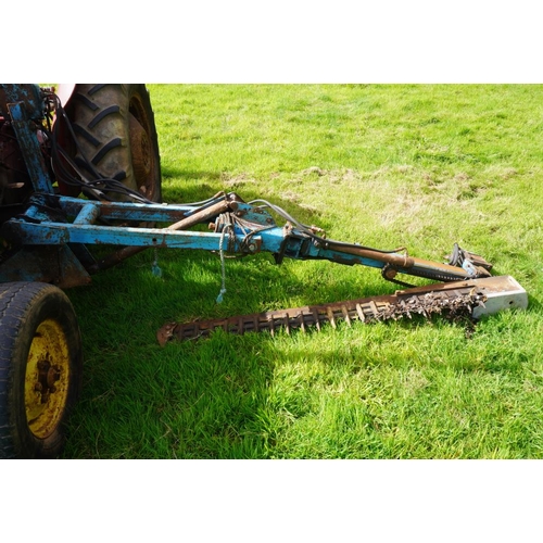 159 - Massey Ferguson 135/part Industrial 30 tractor, mid mounted Twose hedgetrimmer