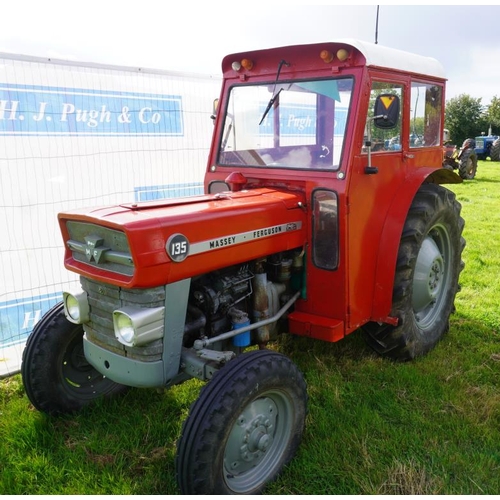 161 - Massey 135 Orchard tractor. 1969. Ebro cab, 4401hrs. Reg. DUJ 227T.  V5