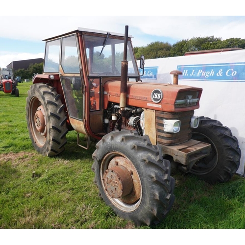 166 - Massey Ferguson 188-8RT Multi Power tractor. Trailer spool valves. 4 wheel drive. showing 2490hrs. S... 